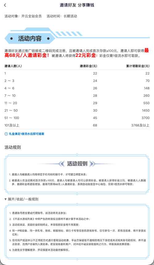 开云体育邀请好友奖励 - 分享赚钱计划